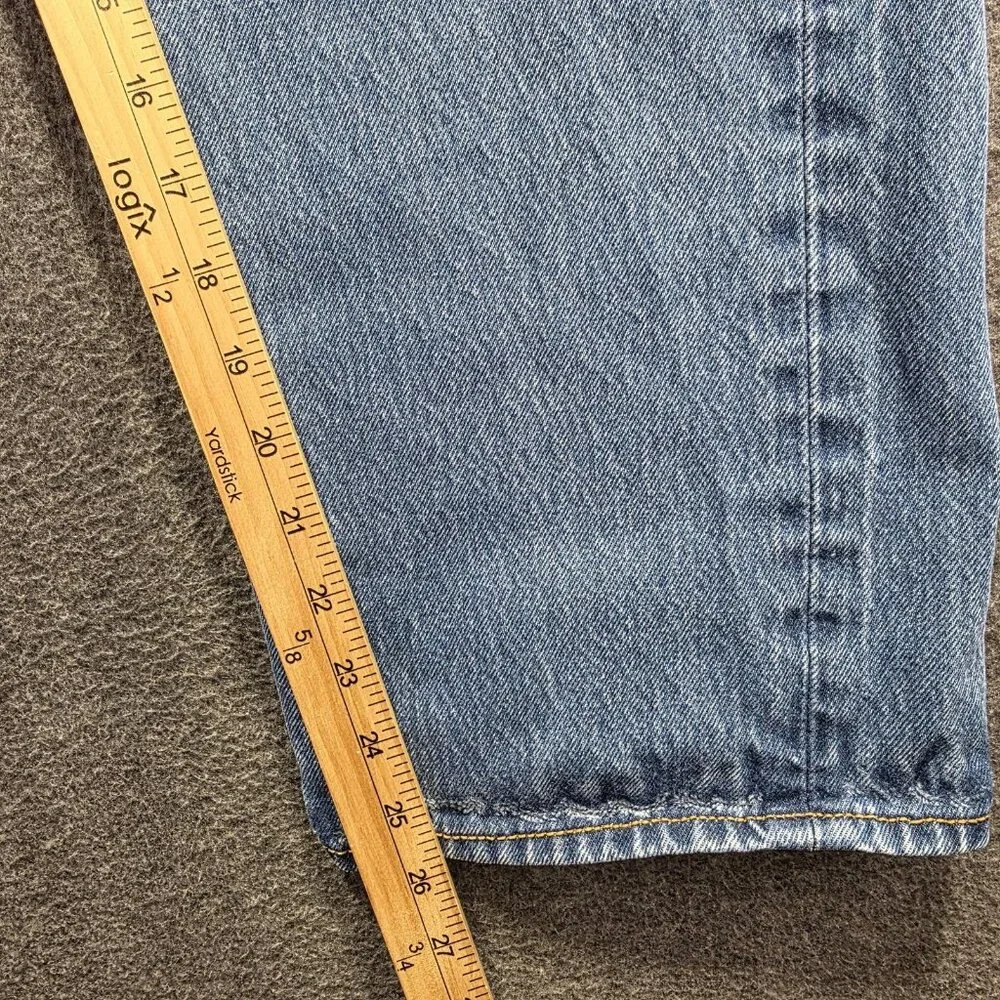 Levis 501 Jeans Mens 40x30 Blue Button Fly Straight Leg Denim Medium Wash - Picture 6 of 11